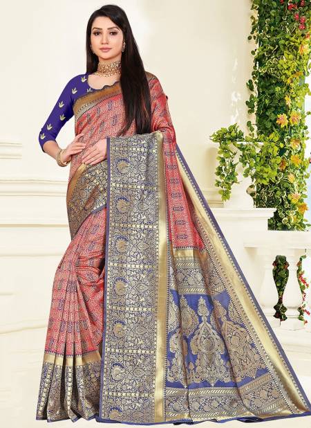 1005 Santraj Fancy Designer Ethnic Wear Heavy Silk Saree Collection 1005-Navy